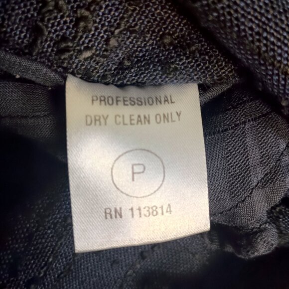 Billy Reid Women's XS Linen Blend Tweed Navy and Black Cap Sleeve Shift Dress - Picture 6 of 6